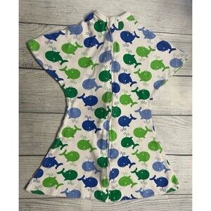 Whale Sleeping Baby Zipadee-Zip Transition Baby Swaddle, Size Extra Small